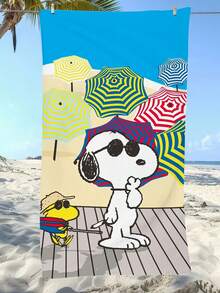 SNOOPY 畅销史努比超细纤维沙滩巾，卡通儿童沙滩浴巾，夏季海边吸水毛巾 - 長方形 - 查看 10