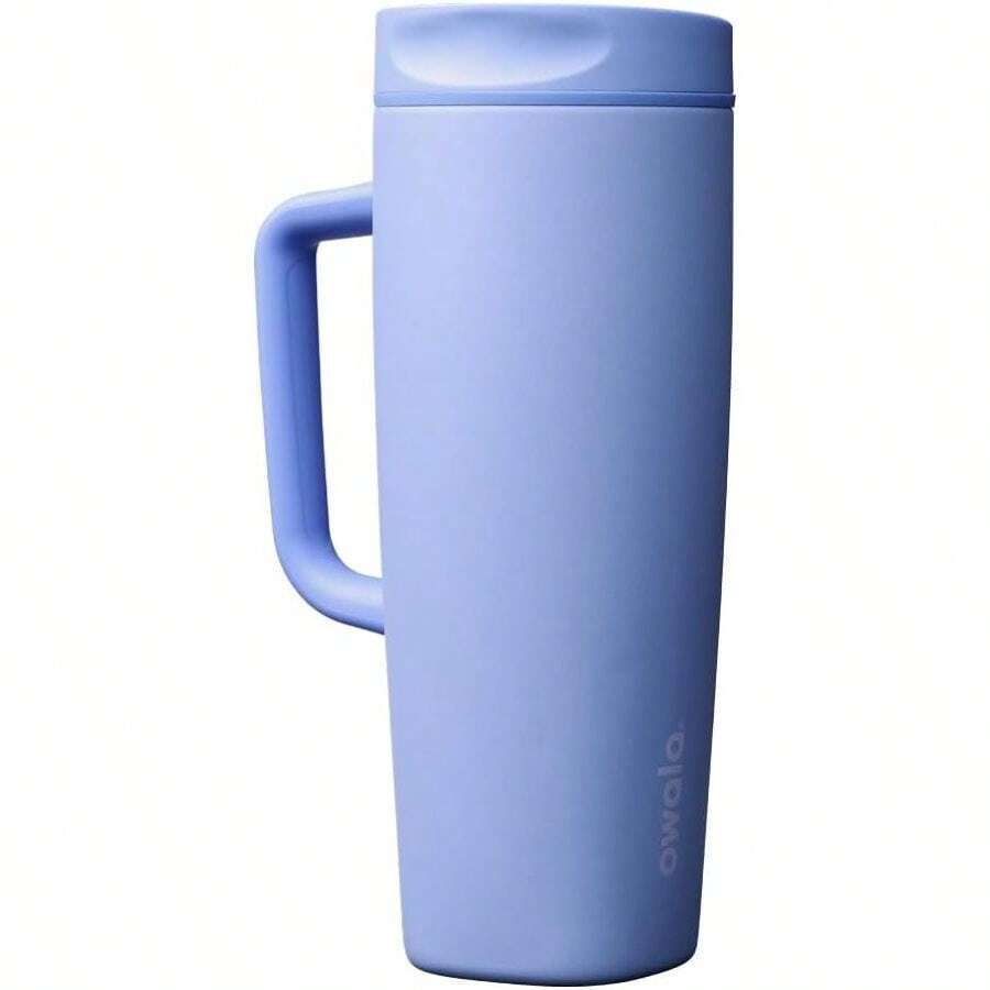 SmoothSip Slider Stainless Steel Insulated Travel Mug With Handle, Leak Proof, Hot And Cold Drinks, Travel Friendly With Sliding Lock Lid, 24 Oz, Leak Proof, Out Of Blue - Mặc định - Xem 1