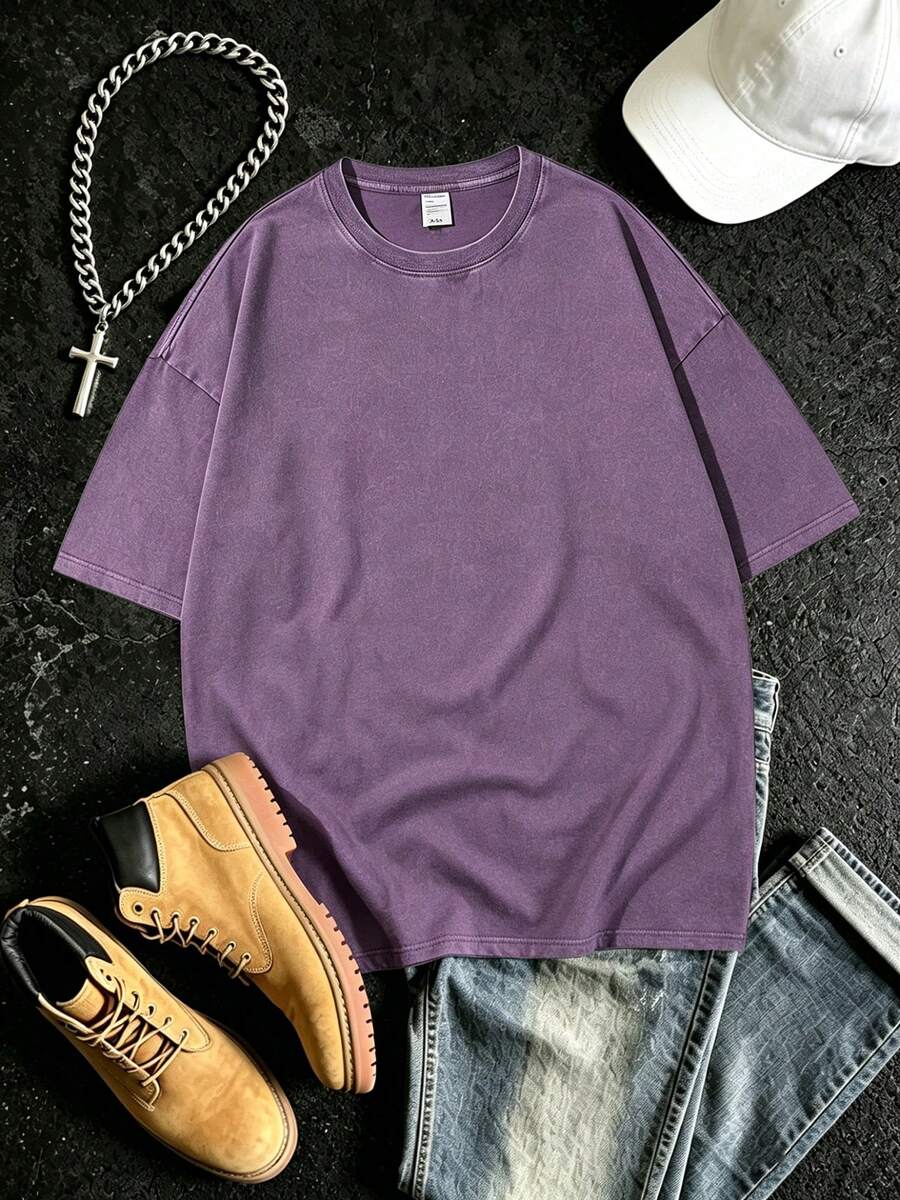 Men's T Shirts, Tees For Men | Men Solid T-Shirts | Camisetas Para Hombre Streetwear | Mens Gifts 100 Percent Cotton | Vintage Washed T-Shirt | One Piece | Perfect For Spring, Summer, Autumn, Spring-Autumn Wear | Perfect For Pairing With Jeans, Sweatpants Or Shorts