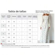 Long Printed Dress With Fitted Waist And Flared Sleeves, Elegant Spring 2026 - 白色 - 查看 6