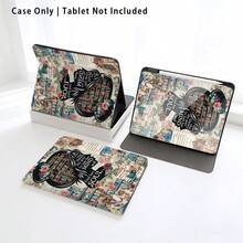 1个女孩剪影设计翻盖平板电脑保护套，带笔槽，兼容荣耀Pad 8/9/10、荣耀GT 11.5英寸/X7/X8A/X9/X8Pro/X9Pro/V9/V8 Pro、MatePad 11英寸（2023/2022）、苹果第十代/11英寸（2025）（A16）、A9/A9+/A11/S11/S10 FE+，具备自动休眠/唤醒功能，适合作为返校、情人节、节日礼物。 - 彩色 - 查看 7