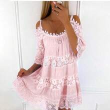Women Midi Dresses - Pink - View 4