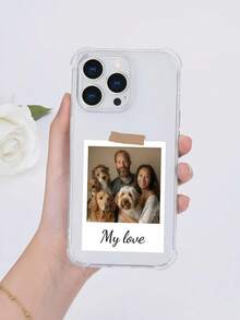 Customized Thick Colorful Striped Transparent TPU Anti-Drop Phone Case, With Personalized Name, Signature, Short Phrase Design, Compatible With Samsung S25, S24, S23, A15, A21s, A32, A33, A34, A35, A17, A16, A07, A23, A55/Apple 11 12, 13, 14, 15, 16 17Pro Max, 17air, 17 Plus, And Other Phone Models, Fashionable, Colorful, Cute - Clear - View 3
