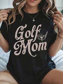 Camiseta 100% Golf Mom para Mujer, Casual, de Talla Grande, con Estampado Gráfico, para Amantes del Golf, Idea de Regalo para el Día de la Madre, Ropa de Verano, Conjuntos de Pascua para Mujer, Conjuntos de Regalo para el Día de la Madre, Ropa de la Copa del Mundo, Conjunto para Fiesta de Fútbol, Conjunto para Día de Partido, Camiseta Unisex de Fútbol de Talla Grande de EE. UU., Conjuntos de Verano para Mujer. - Estilo - Ver 1