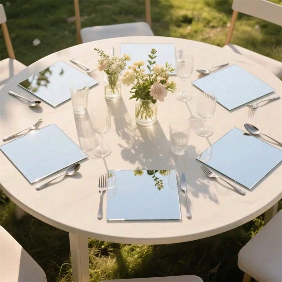 16 Peças Espelho Quadrado Acrílico DIY Decoração, Adesivos de Parede Prateados Modernos Removíveis e Autoadesivos, Adequados para Sala de Estar, Sala de Jantar, Quarto, Banheiro, Decoração de Festa, Adesivos de Feriado - 1mm - Visão 1