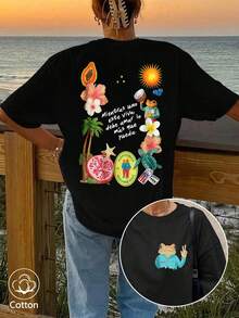Women T-Shirts - Black - View 2