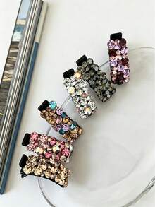 6 piezas de pinzas para el cabello brillantes - Delicadas y pequeñas, adornadas con brillantes de strass - Pinzas para el cabello con strass multicolor adecuadas para peinados diarios - Multicolor - Ver 7