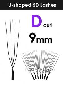 Seedew 1pc 12Rows U-Shaped 4D/5D Lashes U Lash Extensions U-4D U-5D 0.07mm Mix8-15mm Mix8-13mm C D L LU Curl Eyelashes Volume Eyelash Natural Soft DIY Premade Fan False Eyelashes - Black - View 18