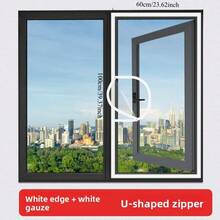 1pc Magnetic Mesh Window Screen, Self-Adhesive Invisible Fly Screen, Fits Push-Pull Windows, Comes With U-Shaped Small Window, Convenient For Opening And Closing, Available In Multiple Sizes - AAA - View 10