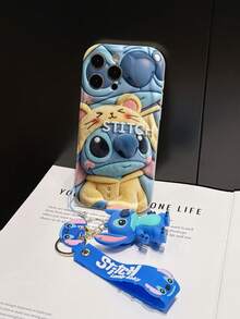 Disney Lilo And Stitch Phone Case : 3D Fluffy Pattern Border Protector Phone Soft Phone Case With A Free Cute Stitch Bracelet Chain Lanyard, Stitch, Lilo, Angel, For Apple 17 Promax 17 Pro 16 15 14 13 12 11 Pro Max XS Max X XR Soft Cover Summer Phone Case - 白色 - 查看 5