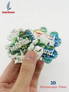 1 pieza Imán de refrigerador 3D en relieve creativo, recuerdo elegante, regalo 3D, decoración para el hogar y la cocina adecuado para el refrigerador, la oficina, la casa, el gabinete, el lavavajillas - Unitalla - Ver 6