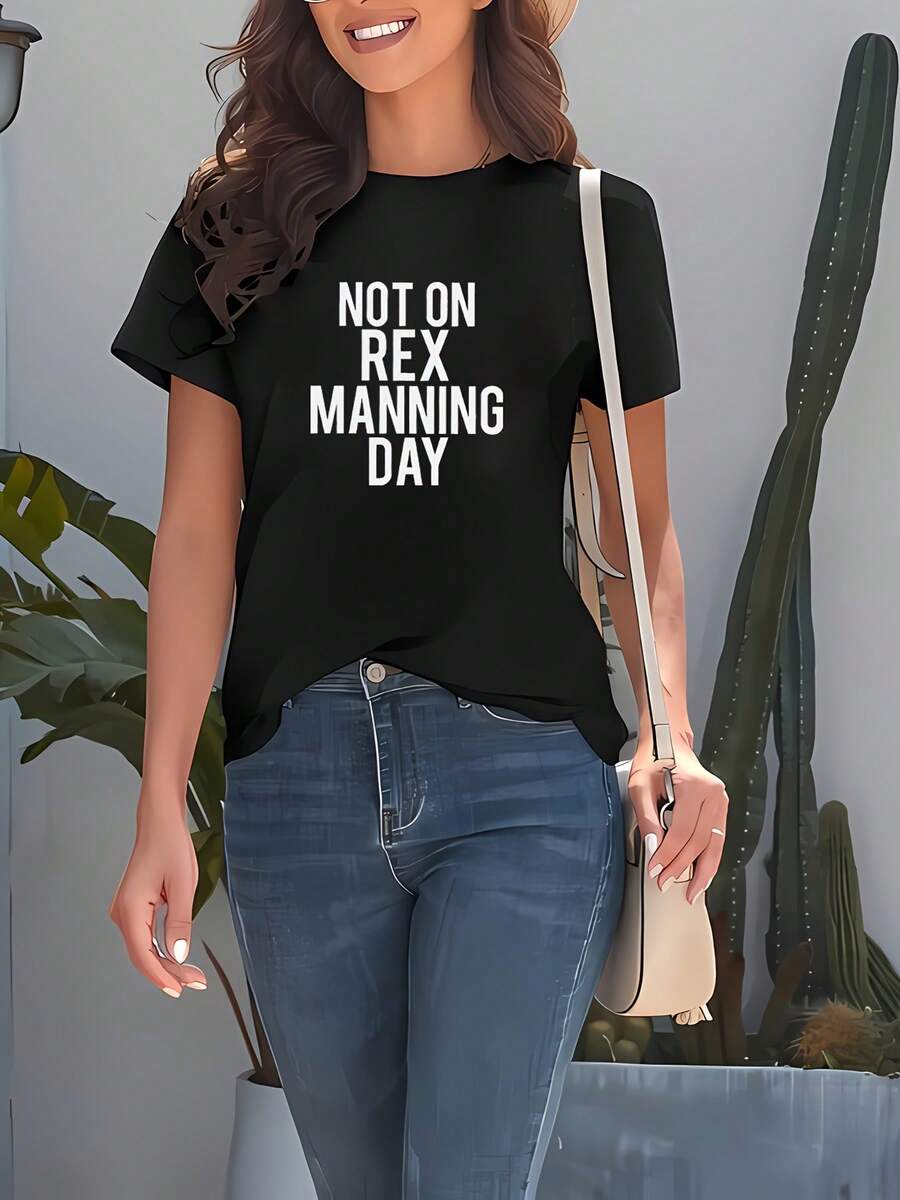 Rex Manning Day Empire Records 1990s Universal T-Shirt, A Female Icon - Hitam - View 1