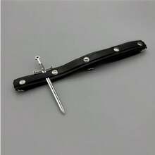 1pc PU Leather Punk Rivet Leg Garter Strap, Adjustable Elastic Leg Strap, Can Be Paired With Various Sword Props, Halloween Decoration Prop - Black - View 3