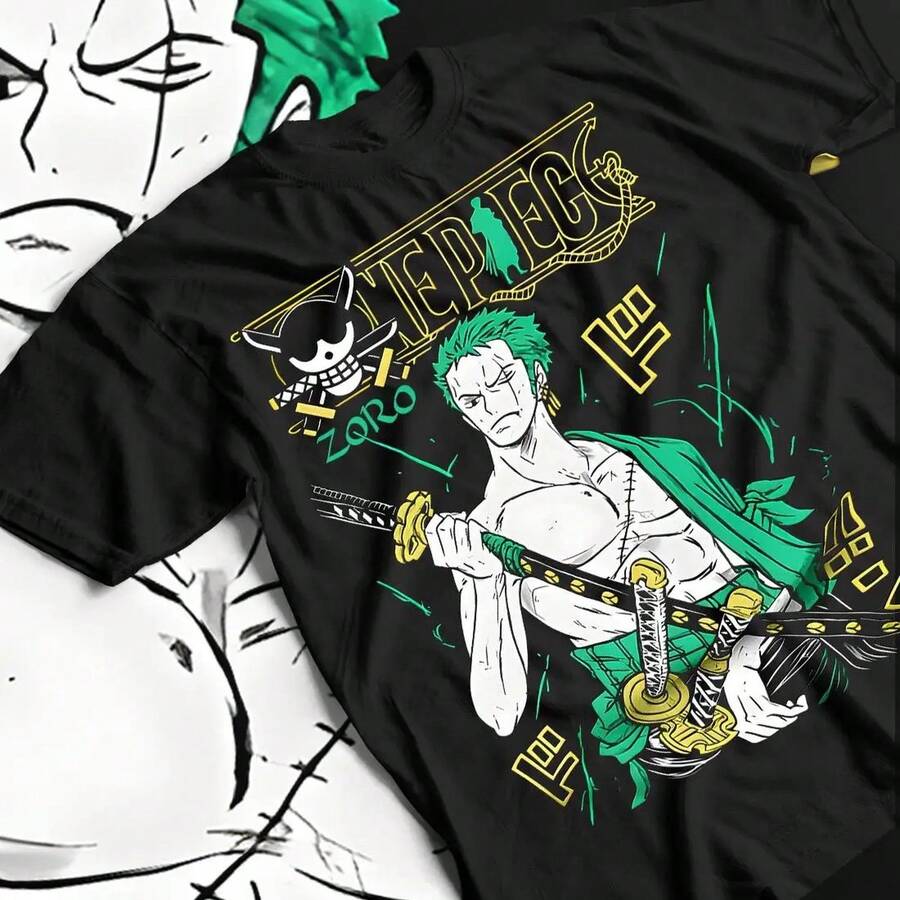 Camiseta de anime, camiseta unisex vintage especial de anime, camiseta de manga de anime, camiseta para amantes del anime, camiseta gráfica de anime, camiseta de manga de 220 g de algodón grueso, unisex, de textura suave y tacto agradable, cómoda y respetuosa con la piel. Su estilo clásico y sencillo nunca pasa de moda, ideal para el día a día, el deporte, los viajes, las vacaciones y cualquier ocasión informal. - Negro - Ver 1