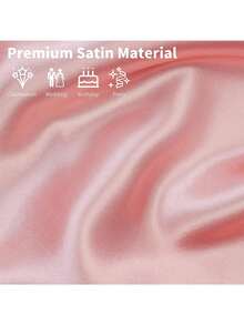 1pc Multi-Color Classic Art Hotel Home Round Tablecloth, Satin Finish, Suitable For Wedding, Valentine's Day And Daily Use - Pink - View 7
