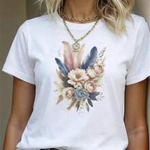 Camiseta para Mujer con Diseño de Oso Minimalista y Texto - Blanco - Ver 1