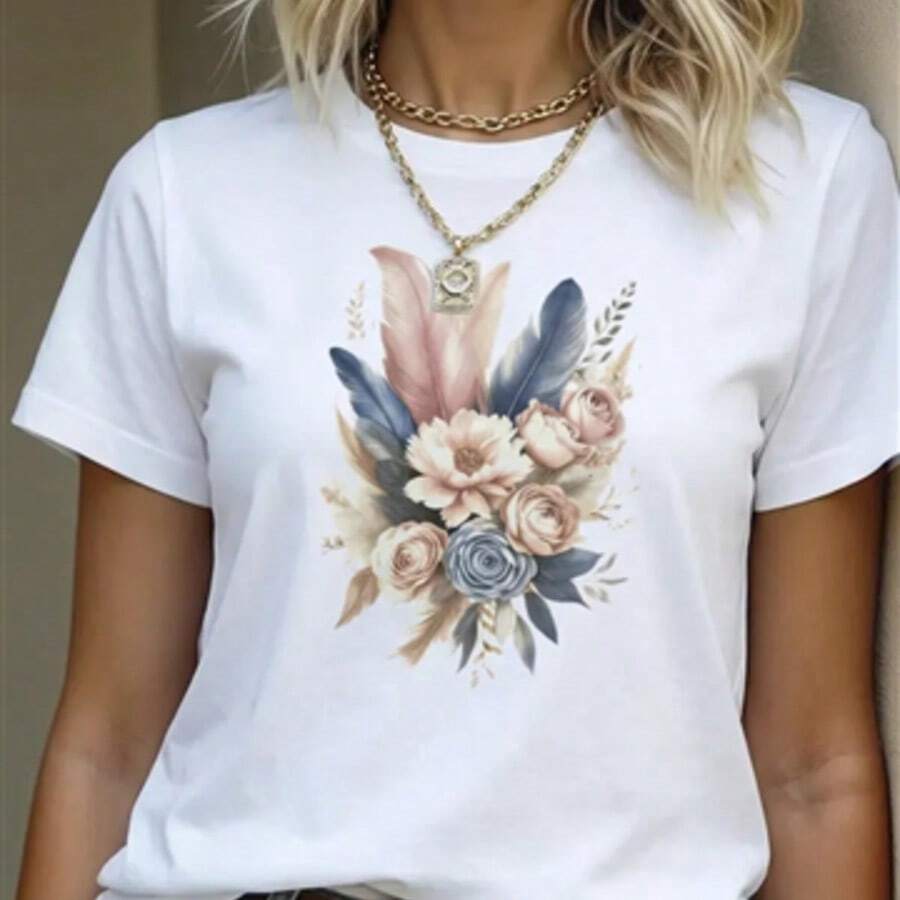 Camiseta para Mujer con Diseño de Oso Minimalista y Texto - Blanco - Ver 1