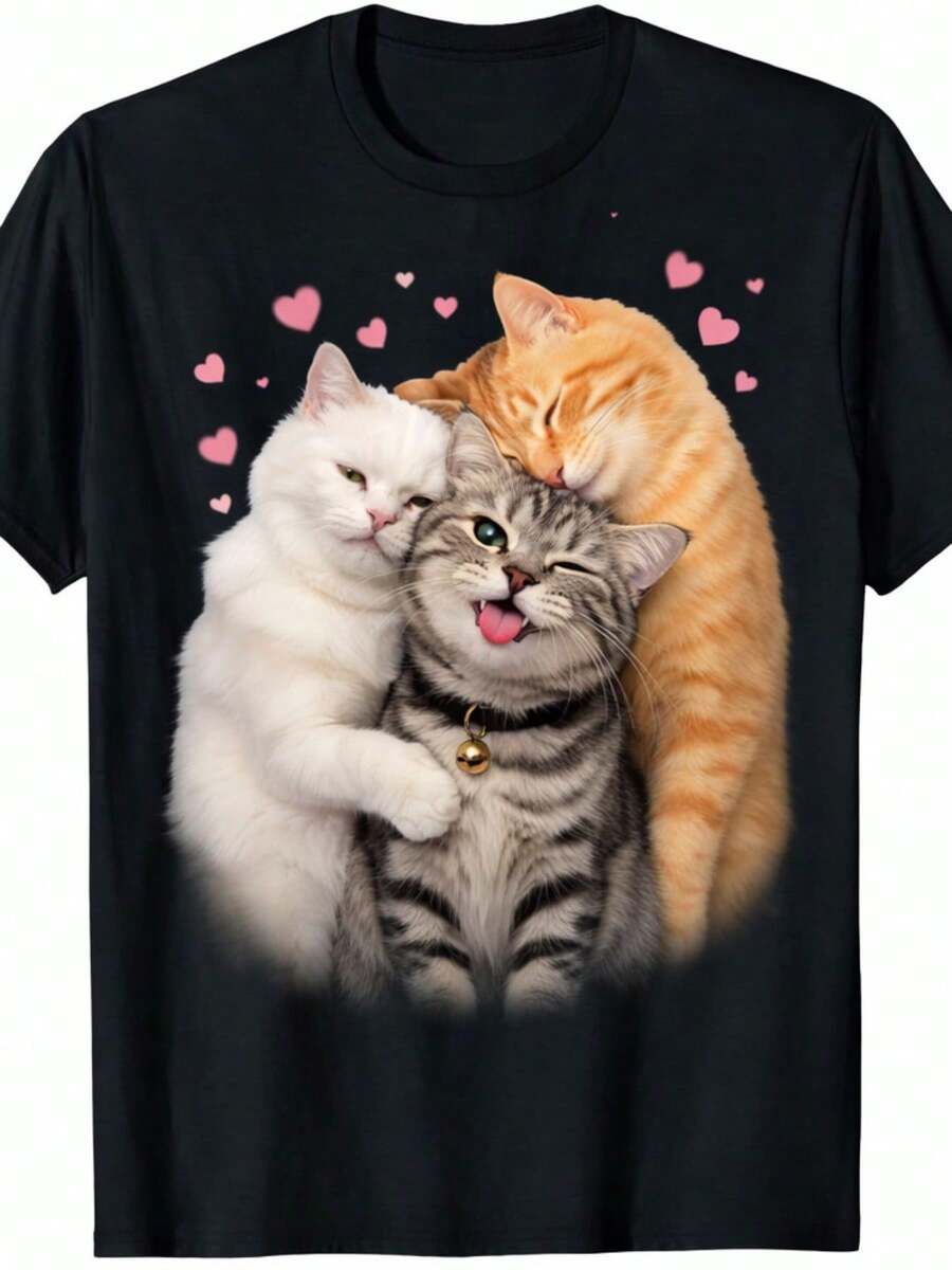 Nueva Camiseta Casual de Algodón Puro de 180g para Hombre 2026 Divertida y Humorística Camiseta Deportiva de Manga Corta para Hombre de Camiseta de Cuello Redondo con Diseño Divertido y Atrevido Ropa para Aniversario Día de San Valentín 2026 playeras de hombre ropa de hombre nacional envio - Negro - Ver 1