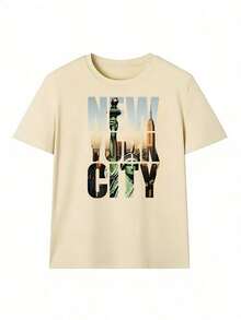 Short-Sleeve T-Shirt With American Tourist And Urban Style, Fashionable Short-Sleeve T-Shirt For Spring And Summer 2026, Made In Mexico, 180 Grams. Cartoon Print, Couple Design, Suitable For Indoor Or Outdoor Wear. Crew Neck, Unisex, Ideal For Office And Leisure. One-Piece Pack. - APR-P631577SLNDXZGY505 - 查看 2