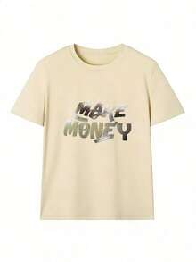 Urban And Minimalist Style Short-Sleeved T-Shirt,  Short-Sleeved T-Shirt For Spring And Summer 2026, Made In Mexico, 180 Grams. Cartoon Print, Couple Design, Suitable For Indoor Or Outdoor Wear. Crew Neck, Unisex, Ideal For The Office And Leisure. One-Pack. - APR-P631577SLNDXZGY511 - 查看 2