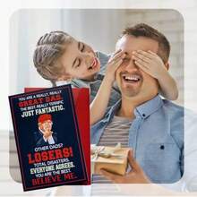 Fathers Day Card For Dad, Husband Dad Gift I For Fathers Day, Birthday Christmas Funny Humor Greeting Cards With Heartt Ma From Daughter, Son,,Wife Premium Quality Keepsake For Men - 海軍 - 查看 6