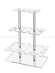 1pc=1SET/3PCS=1SET Exquisite Beautiful Acrylic Champagne Tower Glass Holder Minimalist Modern Style Transparent Organized Champagne Display Rack - Transparent - View 12
