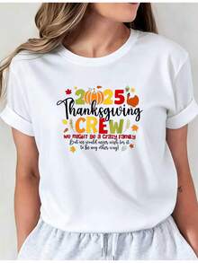Conjunto Familiar Temático de Pascua de Acción de Gracias con Diseño de Pavo, Camiseta para Padres e Hijos i01, Blusa Casual de Cuello Redondo, Blusa Cómoda para Mujer - Negro - Ver 7