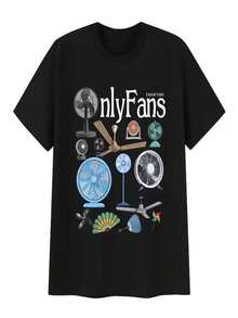 OnlyFans Fan T-Shirt, Colorful Graphic Tee For Fans, Humorous Design With Pun, Unique And Eye-Catching Pure Cotton T-Shirt. - Black - View 1
