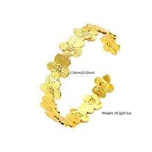 1 chiếc vòng tay bằng thép không gỉ thiết kế hoa văn tối giản, thanh lịch, thích hợp cho phụ nữ đeo khi hẹn hò, đi nghỉ mát, dự tiệc và gặp gỡ. - Vàng - Xem 2