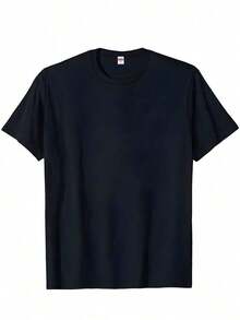 Camiseta de manga corta con cuello redondo y corte holgado 100% algodón para mujer, top informal de uso diario en verano, camiseta de Pascua para mujer, camiseta informal de manga corta con estampado de conejo de Pascua, top suave y ligero con cuello redondo para fiestas de Pascua, salidas familiares y uso diario, conjunto casual de primavera para mujer, disponible en tallas grandes. Camiseta de manga corta con cuello redondo, de algodón puro, de gran tamaño, transpirable, suave y casual. - Negro - Ver 3