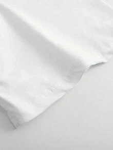 Manfinity  Camiseta Estampada Con Hombros Caídos Para Hombre - Blanco - Ver 6
