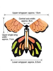 Hot Selling Magic Wind-Up Flying Butterfly, Rubber Band Powered Toy, Creative Bookmark, Greeting Card Surprise Gift, Party Favor, Random Style & Color - Multicolor - View 7