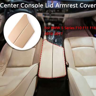 Center Console Armrest Lid Cover ABS Leather Texture For BMW 5 Series F10 F11 F18 2010-2017 Interior Trim Accessories