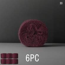 6Pack 300g Hand Blended Mohair Chunky Yarn - Fluffy Short Hair Double Stranded Colorful Yarn Ball, Woven Close Fitting Coarse Thread, Crochet Shawls Scarves - 6pcs 300g - View 31