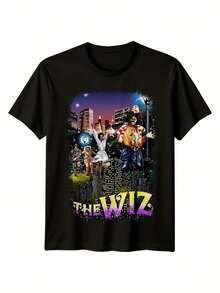 Men's And Women's T-Shirt With Iconic Characters Inspired By The Wiz 1978 Poster, Soft, Essential For Casual Street Wear In All Seasons, Versatile Style For All Seasons, Affordable Everyday Wear And Perfect Christmas Gift For Fans And Friends. A Short-Sleeved T-Shirt Suitable For Home, Daily Wear, Parties, And Travel, Perfect As A Gift For Friends Or Family. - 黑色 - 查看 6