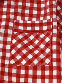 piezas de pijama con pantalón corto, de manga corta y estampado a cuadros para mujeres, ropa de estar por casa de verano - Burdeos - Ver 4