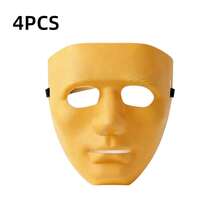 4 PIEZAS Máscara de cara completa de Halloween, máscara de disfraz de unicolor en blanco para cosplay, mascarada y actuación callejera - Multicolor - Ver 16