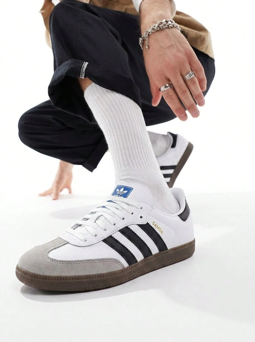 Adidas Samba OG 男女通用运动鞋 云白/核心黑/透明花岗岩色 JI2061 - 雲白 / 核心黑 / 透明花崗岩 - 查看 1