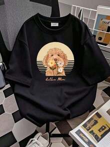 Comfortable1 pieza de g, Camiseta de Algodón Puro con Estampado Golden Doodle, Regalo para Ella, Camiseta para Mamá Golden Doodle, Para Amantes de Golden Doodle, Te amo Golden Doodle para el - Blanco - Ver 8