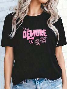 StreetKorean Camiseta con Estampado Rosa para el Día de San Valentín, Casual para Mujer-2Graphic Tee - Negro 2 - Ver 3