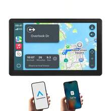Wireless CarPlay Universal 7-Inch Car Display, Apple CarPlay & Android Wireless Connectivity, HD Touch Screen, GPS Navigation, Bluetooth All-In-One, Essential For Car Owners - A - View 4