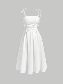 Women Midi Dresses - White - View 1