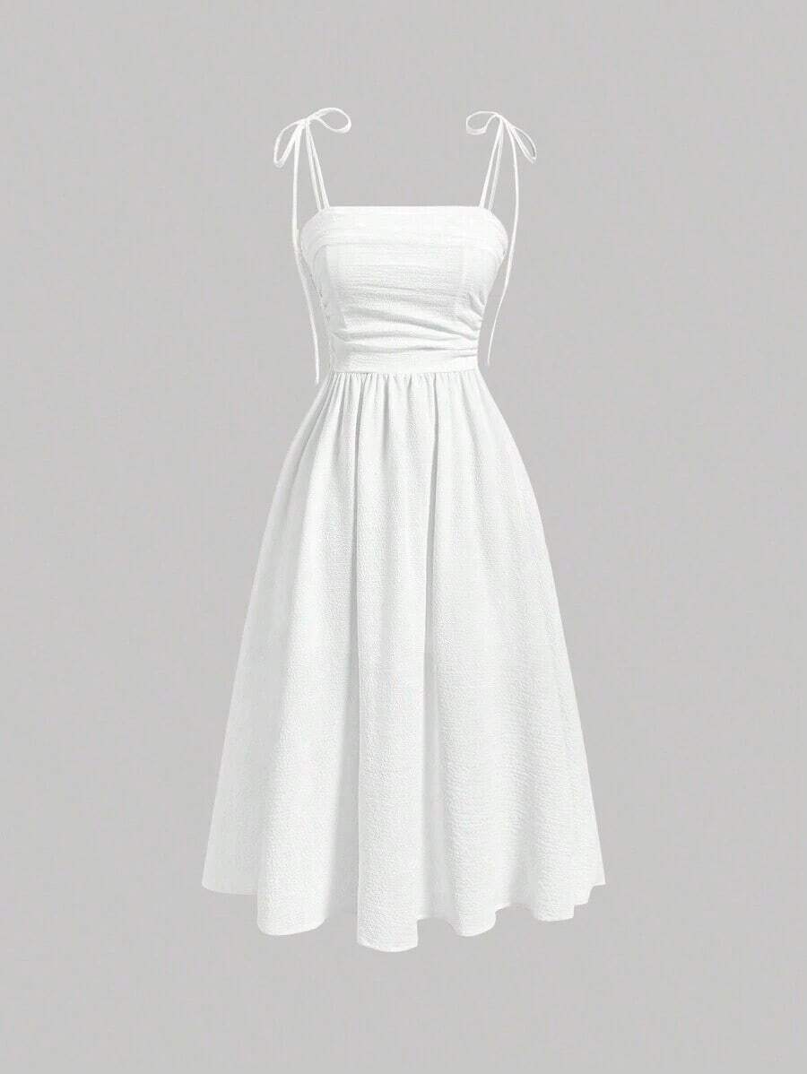 Women Midi Dresses - White - View 1