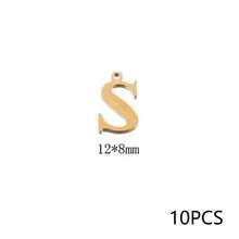 10Pcs 304 Stainless Steel 18K Gold Plated Letter Charms, Alphabet Initial Pendants For DIY Jewelry Making - Pendants - View 37