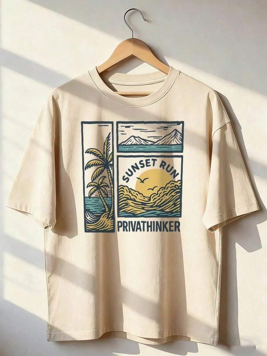 Camiseta de Manga Corta con Estilo Retro y Veraniego,Camiseta de manga corta de moda para primavera y verano de 2026, hecha en México, 180 gramos. Estampado de dibujos animados, modelo de pareja, apta para uso interior o exterior. Cuello redondo, unisex, ideal para oficina y ocio. Paquete de una pieza. - APR-P631577SLNDXZGY452 - Ver 1