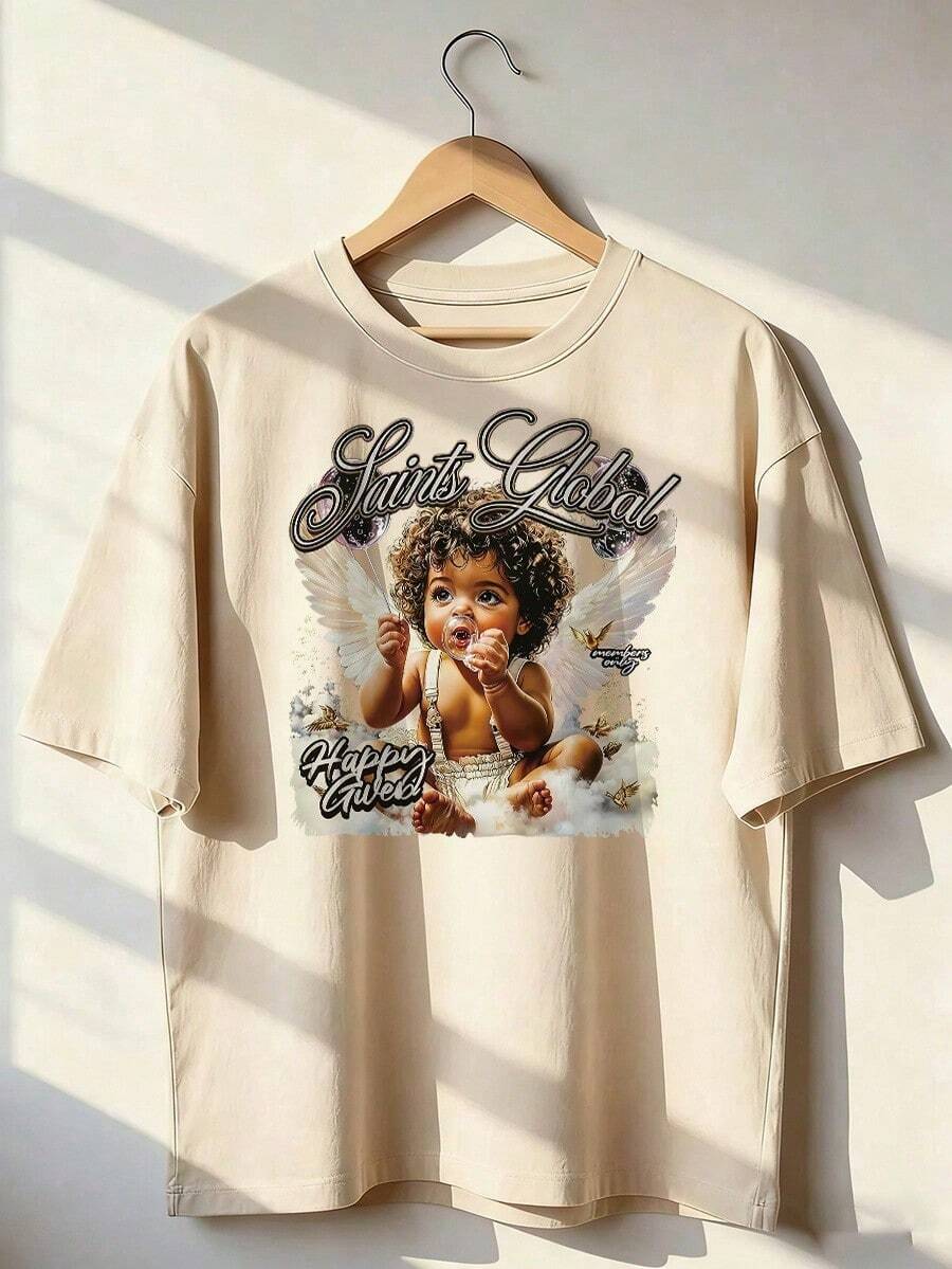 Grunge And Streetwear Style Short Sleeve T-Shirt, Fashionable Short Sleeve T-Shirt For Spring And Summer 2026, Made In Mexico, 180 Grams. Cartoon Print, Couple Design, Suitable For Indoor Or Outdoor Wear. Crew Neck, Unisex, Ideal For Office And Leisure. One-Pack. - APR-P631577SLNDXZGY507 - 查看 1