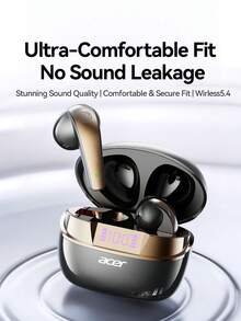 Earbud Nirkabel Acer OHR554TWS: Desain in-ear dengan casing pengisi daya, suara stereo fidelitas tinggi, peredam kebisingan untuk panggilan, latensi rendah, mode gaming, kontrol sentuh ringan, nyaman untuk pemakaian lama, kompatibel dengan ponsel iOS/Android. - Satu-Ukuran - View 4
