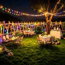 Dây đèn LED năng lượng mặt trời hình cầu pha lê dài 22 mét, 200 bóng, 8 chế độ đổi màu, thích hợp trang trí ngoài trời, sân vườn, hiên nhà, tiệc tùng, Giáng sinh, đám cưới. - Nhiều thông số kỹ thuật - Xem 3