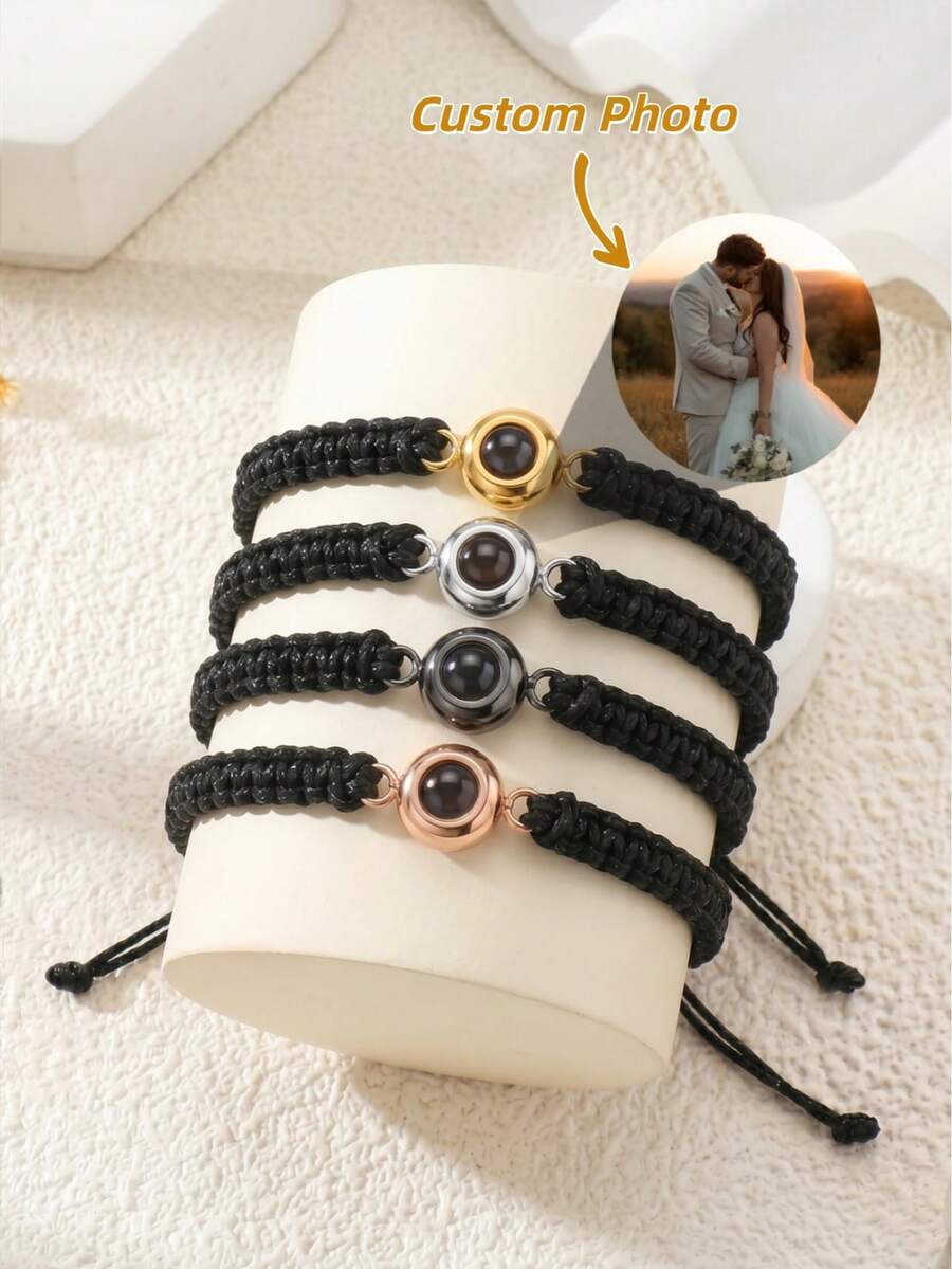 1 chiếc vòng tay chiếu ảnh cá nhân hóa, vòng tay đen thời trang có chiếu ảnh, vòng tay chiếu ảnh dệt tùy chỉnh tích hợp ảnh, vòng tay chiếu ảnh tròn bằng thép không gỉ, vòng tay ảnh màu tùy chỉnh, vòng tay ảnh tùy chỉnh cho bạn trai, vòng tay ảnh kỷ niệm cặp đôi, quà tặng trang sức ảnh kỷ niệm thú cưng, vòng tay chiếu ảnh đen tùy chỉnh, quà tặng Giáng sinh tùy chỉnh, vòng tay ảnh tùy chỉnh cho bố.
