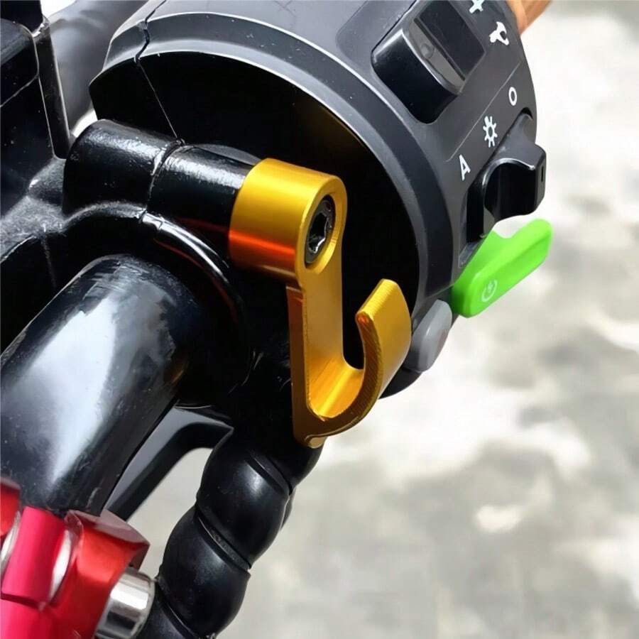 1/2pcs Multi-Color Motorcycle Storage Hook, Aluminum Alloy Single Hole Handlebar Adapter Design, Fits Most Motorcycle Models, Can Hang Helmet Backpack Cup Umbrella, Fashionable Metal Texture Durable Motorcycle Accessory - 1/2pc Motorcycle Hook - View 1